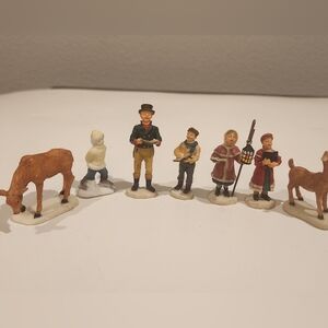 Lemax Miniature Christmas Carolers, Animals Lot Of 7